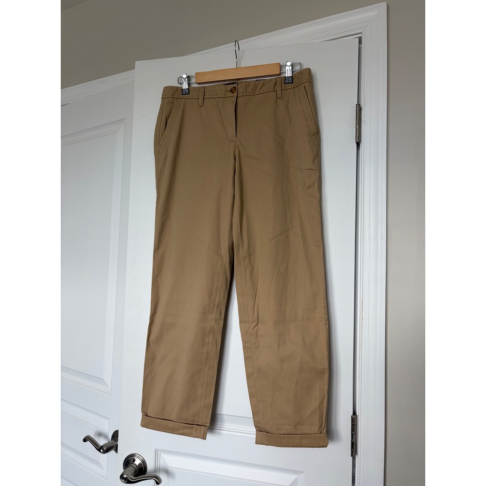 Talbots Relaxed Chino Pants Womens 4 Tan Khaki Ankle Length Below Waist NEW
